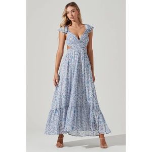 ASTR PRIMROSE FLORAL STRAPPY BACK MAXI DRESS